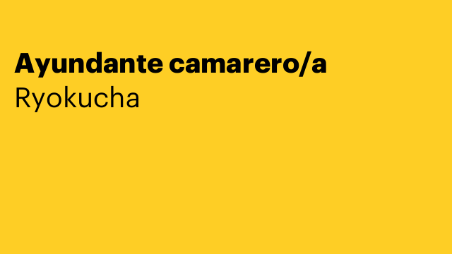 Ayundante camarero/a