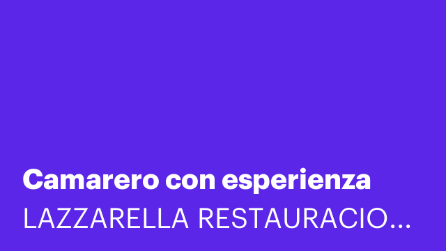 Camarero con esperienza