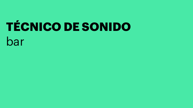 TÉCNICO DE SONIDO