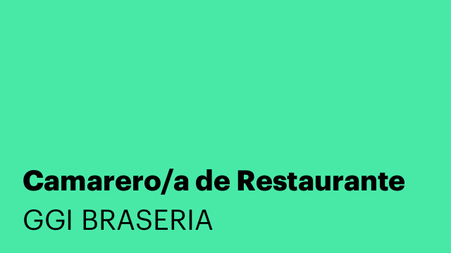 Camarero/a de Restaurante