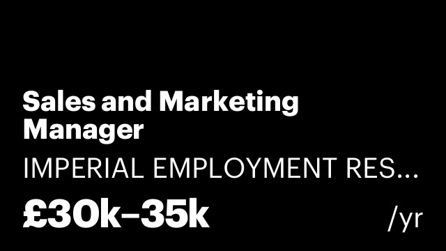 Sales and Marketing Manager