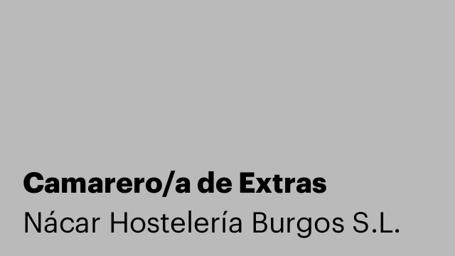 Camarero/a de Extras