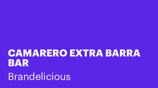 CAMARERO EXTRA BARRA BAR
