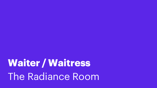 Waiter / Waitress