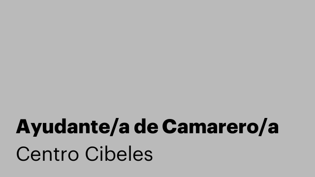 Ayudante/a de Camarero/a