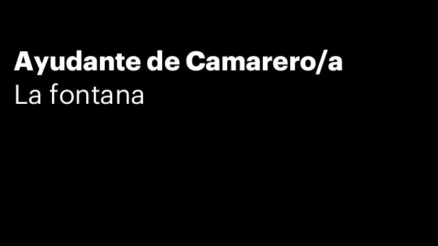 Ayudante de Camarero/a