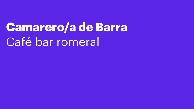Camarero/a de Barra