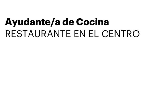 Ayudante/a de Cocina