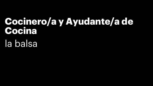 Cocinero/a y Ayudante/a de Cocina