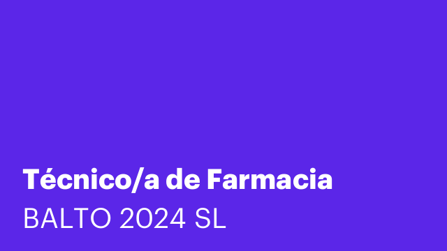 Técnico/a de Farmacia