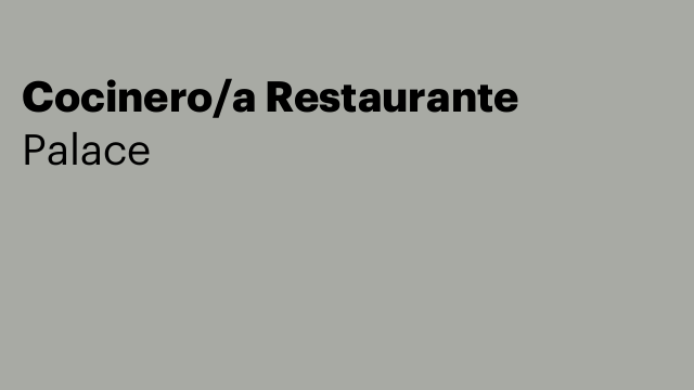 Cocinero/a Restaurante