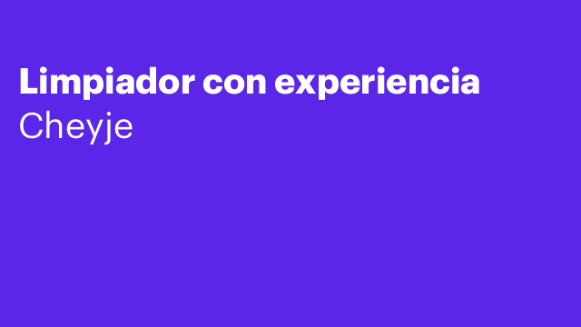 Limpiador con experiencia