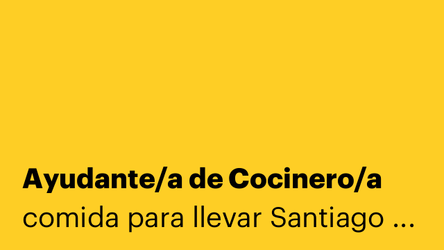 Ayudante/a de Cocinero/a