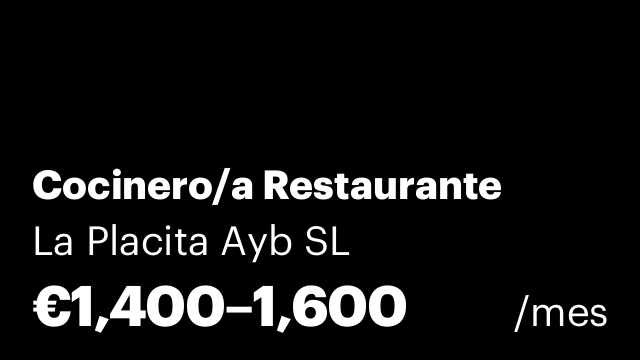 Cocinero/a Restaurante