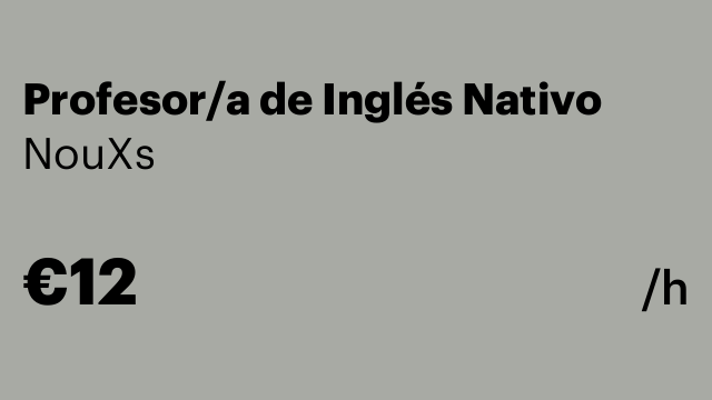 Profesor/a de Inglés Nativo