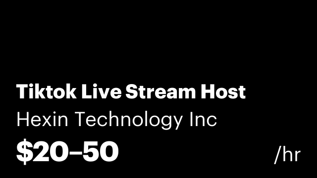 Tiktok Live Stream Host