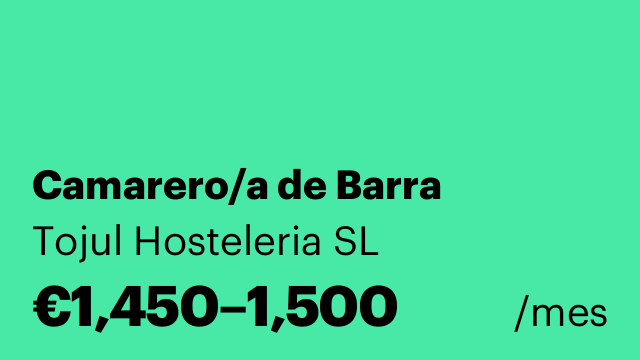 Camarero/a de Barra