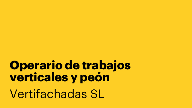 Operario de trabajos verticales y peón