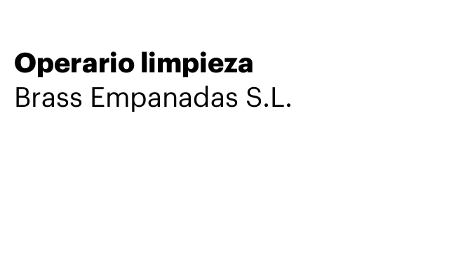 Operario limpieza