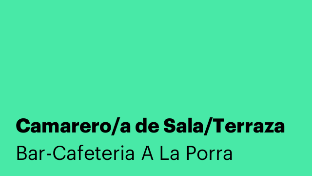 Camarero/a de Sala/Terraza