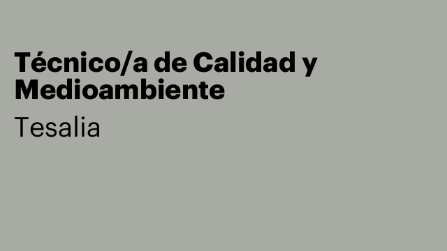Técnico/a de Calidad y Medioambiente