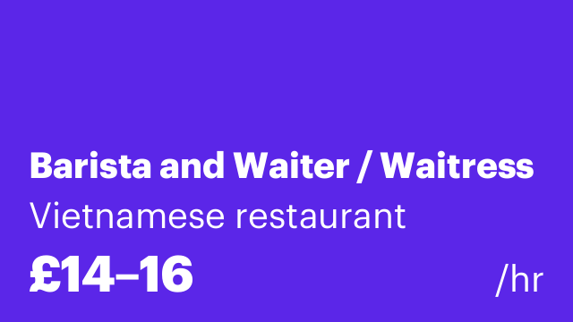 Barista and Waiter / Waitress
