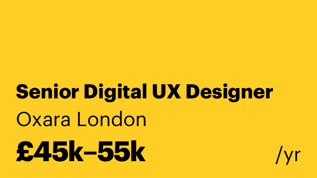 Senior Digital UX Designer
