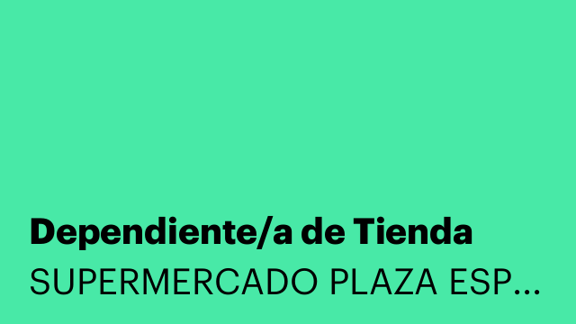 Dependiente/a de Tienda