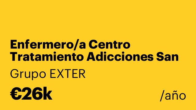 Enfermero/a Centro Tratamiento Adicciones San Blas