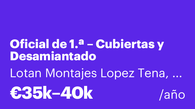 Oficial de 1.ª – Cubiertas y Desamiantado