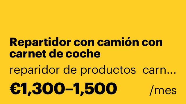 Repartidor con camión con carnet de coche