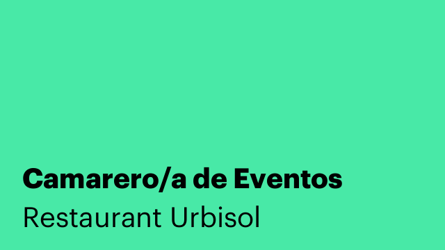 Camarero/a de Eventos