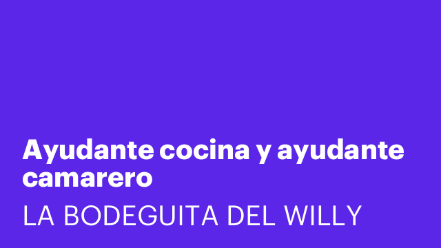 Ayudante cocina y ayudante camarero
