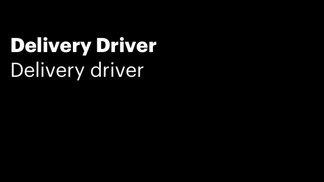 Delivery Driver