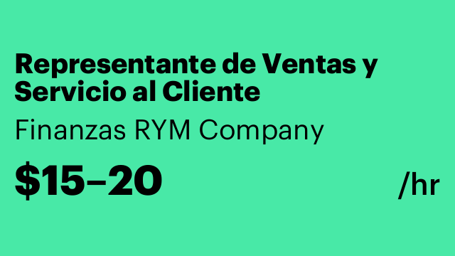 Representante de Ventas y Servicio al Cliente