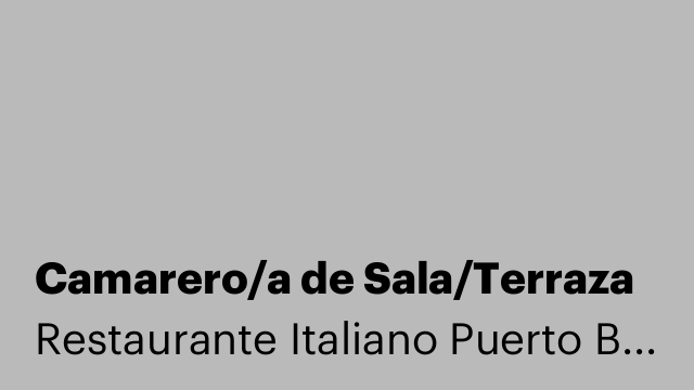 Camarero/a de Sala/Terraza