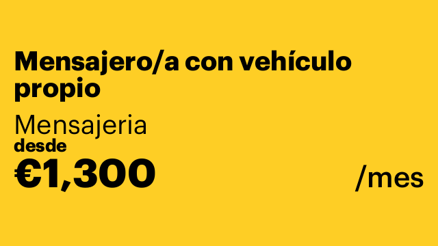 Mensajero/a con vehículo propio