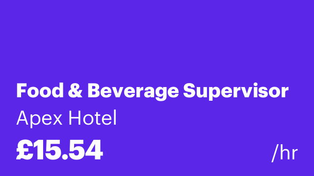 Food & Beverage Supervisor