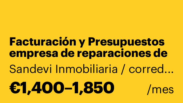 Facturación y Presupuestos empresa de reparaciones de hogar