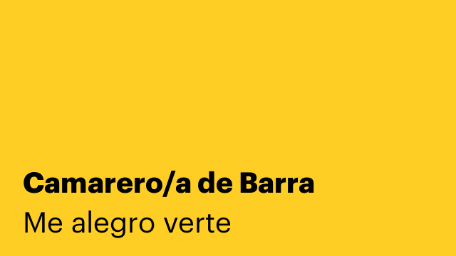 Camarero/a de Barra
