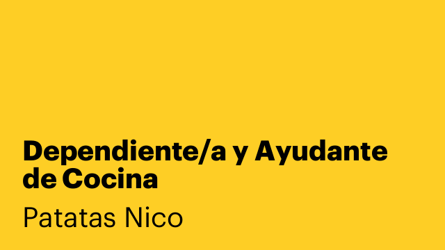 Dependiente/a y Ayudante de Cocina