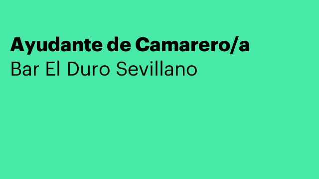 Ayudante de Camarero/a