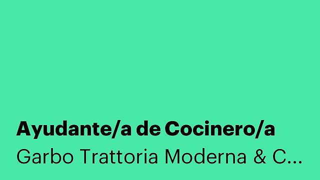 Ayudante/a de Cocinero/a