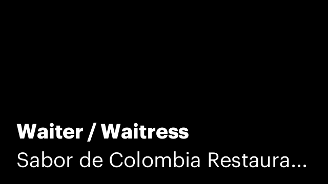 Waiter / Waitress