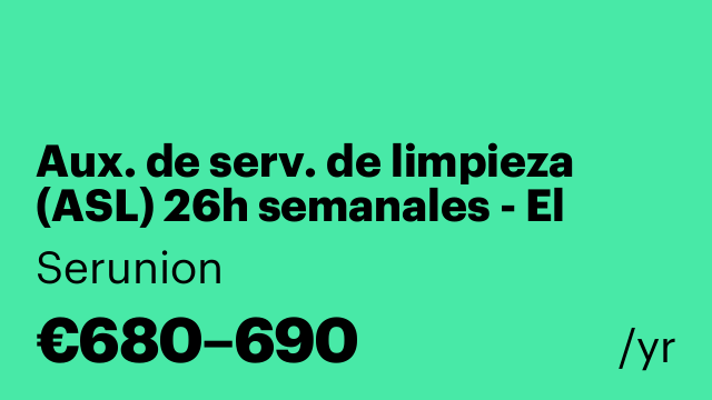Aux. de serv. de limpieza (ASL) 26h semanales - El Masnou [SLMDC]