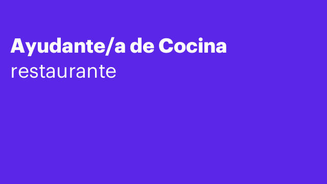 Ayudante/a de Cocina
