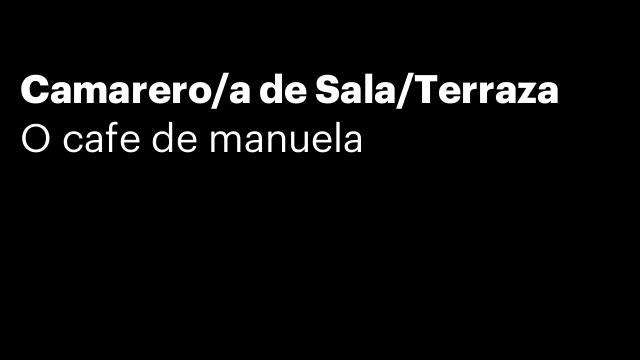 Camarero/a de Sala/Terraza