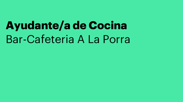 Ayudante/a de Cocina