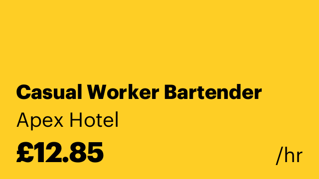 Casual Worker Bartender