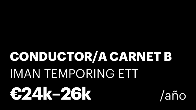 CONDUCTOR/A CARNET B